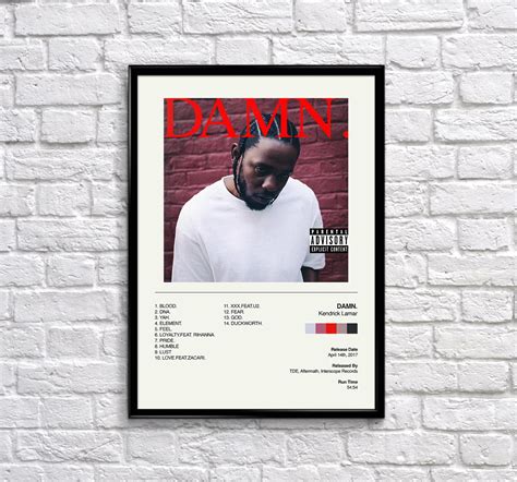 Kendrick Lamar Damn Poster Album Cover Poster Home Decor | Etsy