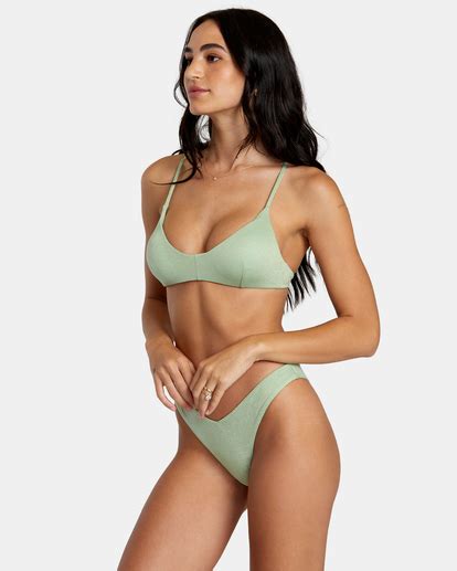 Solid Lurex Mutandina Bikini A Gamba Alta Da Donna RVCA