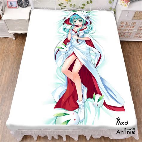 Japanese Anime Hatsune Miku Snow Miku Bed Sheet Throw Blanket Bedding