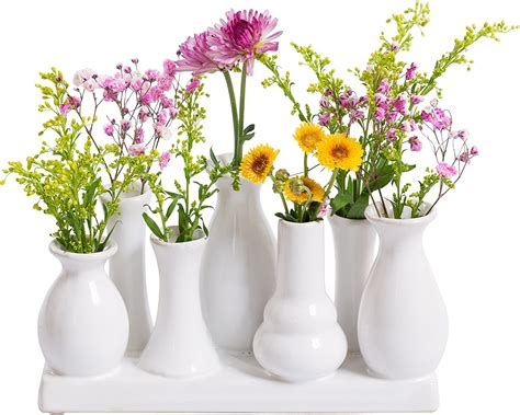 Jinfa Petits vases à Fleurs en céramique décoration de Table Blanc