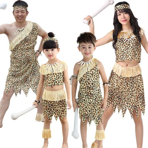 Halloween Costumes Adult Indian Primitive Caveman Costume For Men Women