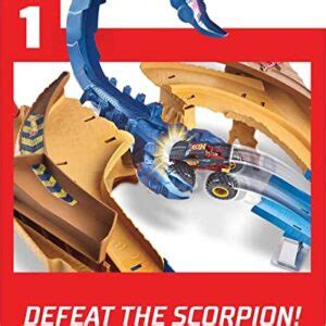 Hot Wheels Monster Trucks Scorpion Sting Raceway Track Set With 1 Toy