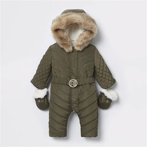 Baby khaki RI padded snowsuit - Baby Girls Snowsuits - Mini Girls - girls