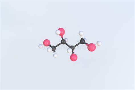 Molécula De Eritritol Modelo Molecular Aislado 3d De Renderización