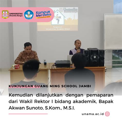 Unama Menerima Kunjungan Dari Guang Ming School Jambi Unama