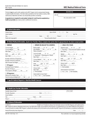 Wic Medical Referral Form Fill And Sign Printable Template Online