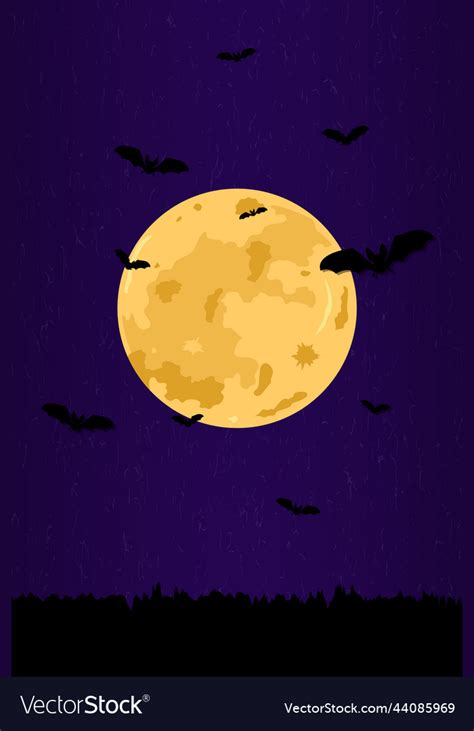 Full moon pattern on purple halloween background Vector Image