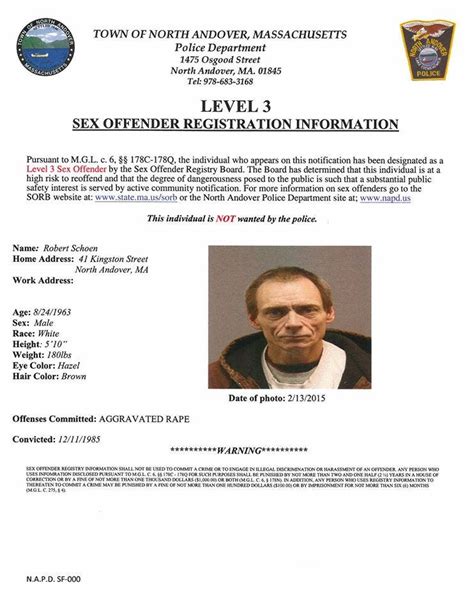 Level 3 Sex Offender Community Notification North Andover Ma Patch