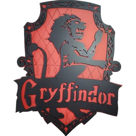 Quadro Grifinória Quadro gryffindor em RELEVO MDF artesanal Harry