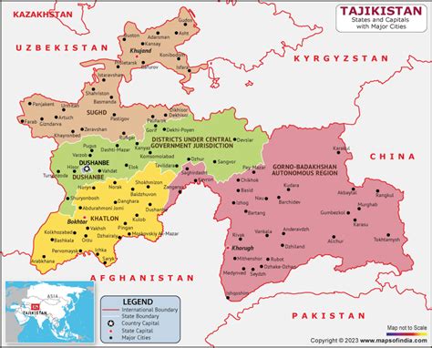 Tajikistan Map | HD Political Map of Tajikistan