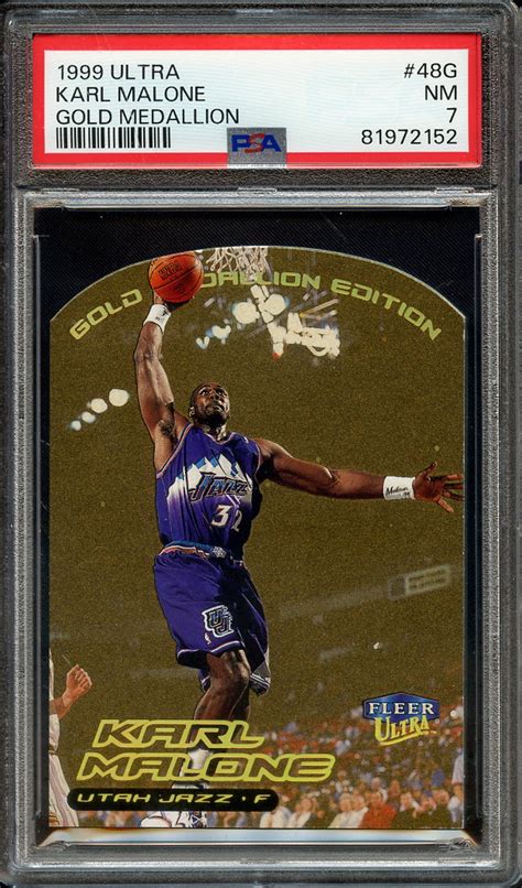 Lot Detail Ultra G Karl Malone Gold Medallion Psa Nm