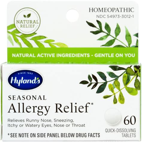 Allergy Pills by Hyland's, Non Drowsy Seasonal Allergy Relief, Safe and ...