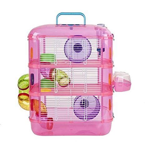 Pink Hamster Cage 3 Story With Tubes Gerbil Cage Pet World Hamster