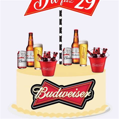 Arquivo De Corte Topo De Bolo BUDWEISER 01 Elo7