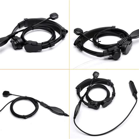 Baofeng Waterproof Radio Air Tube Throat Vibration Mic Headset For Uv