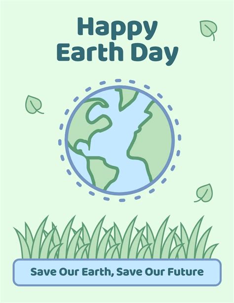 Light Green Earth Day Poster Venngage