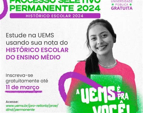 UEMS recebe inscrições para Vestibular 2024 via histórico escolar