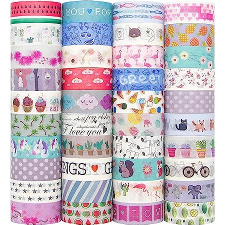 Yubbaex Washi Tape Rouleaux Masking Tape Ruban Adhesif Decoratif