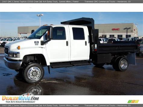 2007 Gmc C Series Topkick C5500 Crew Cab 4x4 Dump Truck Summit White