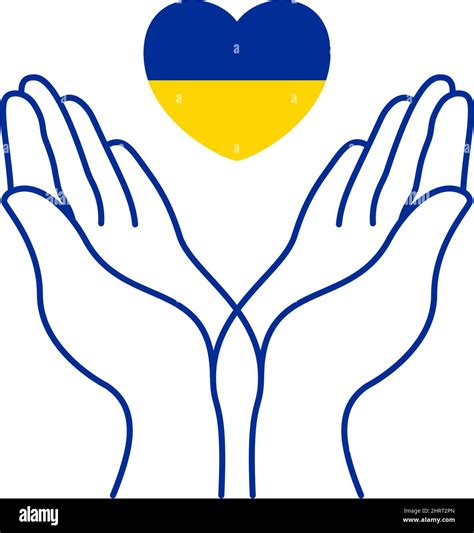 Pray For Ukraine Concept Illustration With National Flag Hand And Map