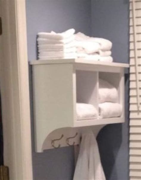 Towel Rack Cubby Wall Shelf Bathroom Display Rack 2 Cubby Wall Etsy