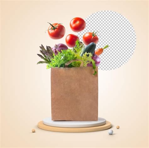 L Gumes Frais Sortant D Un Sac En Papier Recyclable Psd Premium