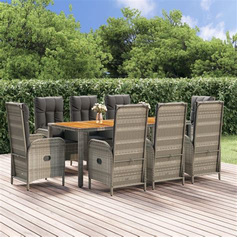 Maison Exclusive Ensemble de salle à manger de jardin 9 pcs avec