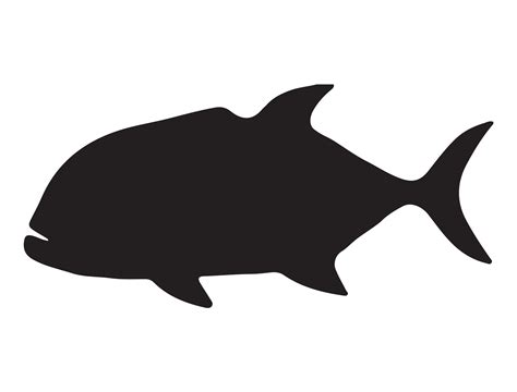 Giant Trevally Fish Silhouette Vector Art At Vecteezy