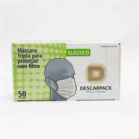 Mascara Tripla Descartavel Descarpack Elastico 50 Unidades