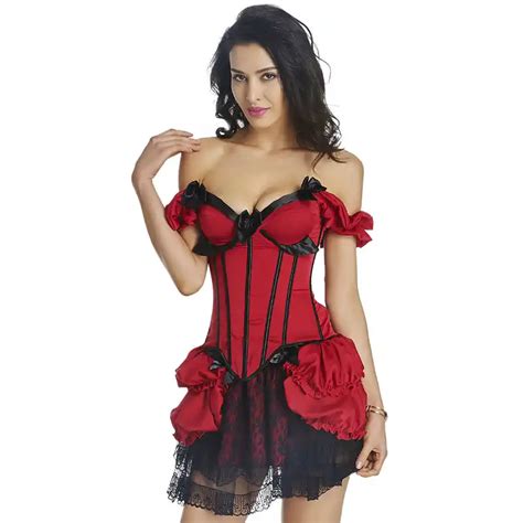 Moonight Women Corsets Red Black Sexy Gothic Corsets Dress Women