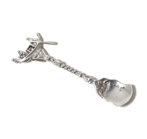 Серебряная ложка для специй с гондолой на ручке. Италия. - SilverRoom.ru