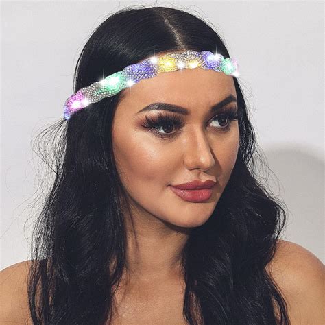 Amazon JEAIRTS Light Up Headbands Glowing Led Rhinestone