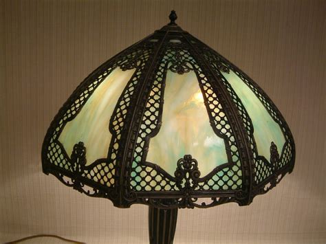 Pittsburgh Paneled Slag Glasslamp Salado Creek Antiques