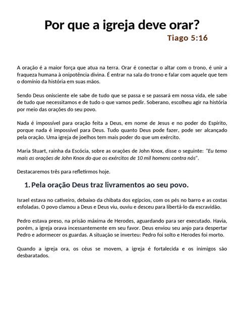 Como Iniciar Uma Oração Na Igreja - A Importância da Oração na Igreja | PDF | Oração | Deus