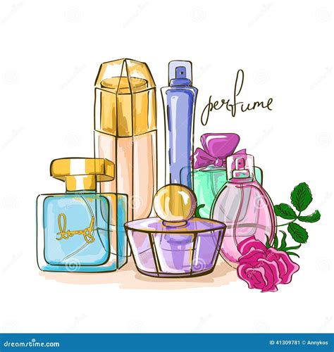 Set Of Perfume Bottles Stock Vector Image Of Beautiful 41309781