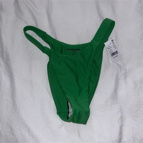 Pacsun Eco Green Olivia High Cut Bikini Bottom NWT Depop
