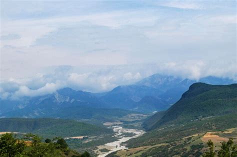 Premium Photo | Panorama view from the mountains to the river gorge ...