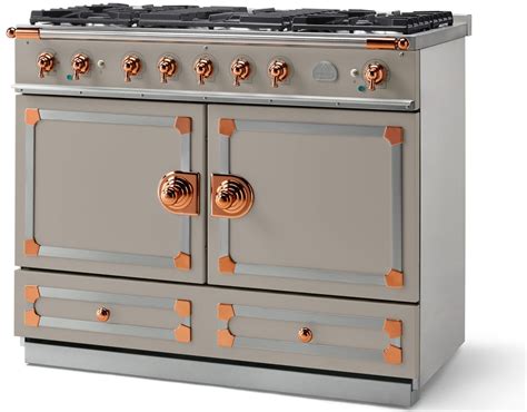 La Cornue 43 CornuFe 110 Greige With Polished Copper Dual Fuel Range