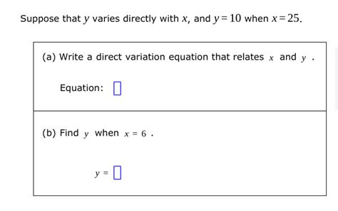 Solved Suppose That Y Varies Directly With X And Y When Chegg