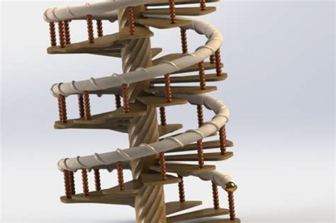 spiral ladder - SOLIDWORKS - 3D CAD model - GrabCAD