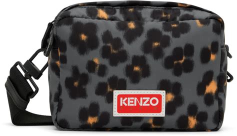 Gray Kenzo Paris Flower Messenger Bag By Kenzo On Sale