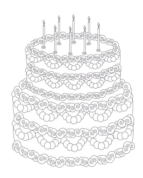 Ausmalbilder Geburtstag Torte Malvorlagen