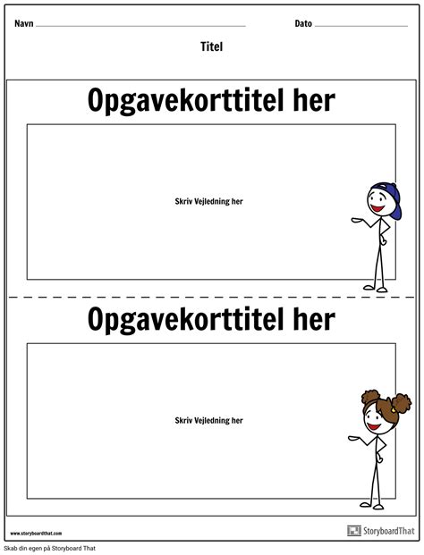 Opgavekortskabelon 1 Storyboard Par Da Examples