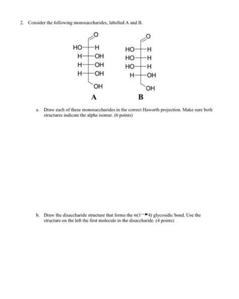 Solved Consider The Following Monosaccharides Labelled A Chegg