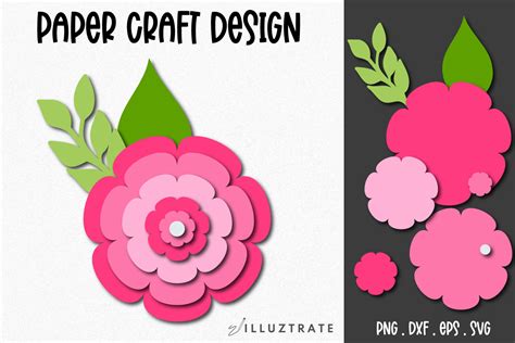 Paper Flower Template Layered 3d Graphic By Illuztrate · Creative Fabrica