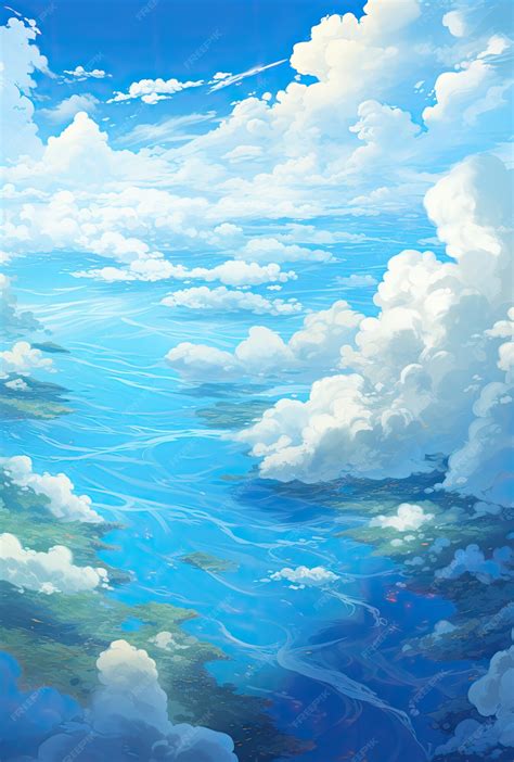 Free AI Image | Anime style clouds