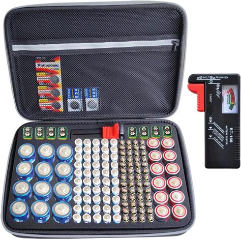 Amazon.com: Battery Organizer Storage Case Batteries Case with Battery ...