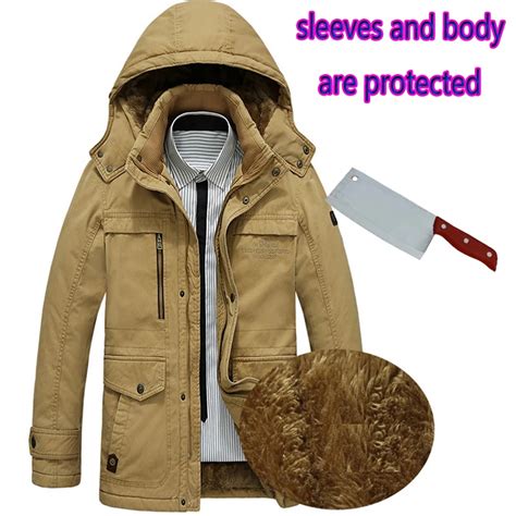 Self Defense Security Anti Cut Men Fleece Jacket Coat Knife Stab