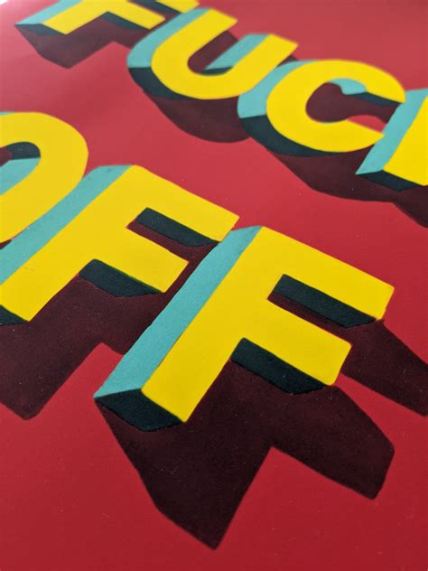 Fuck Off Typography Art Print A4 A3 Original Signed Poster Etsy De
