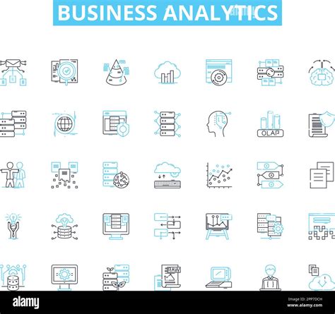 Conjunto de iconos lineales de análisis de negocios Basado en datos